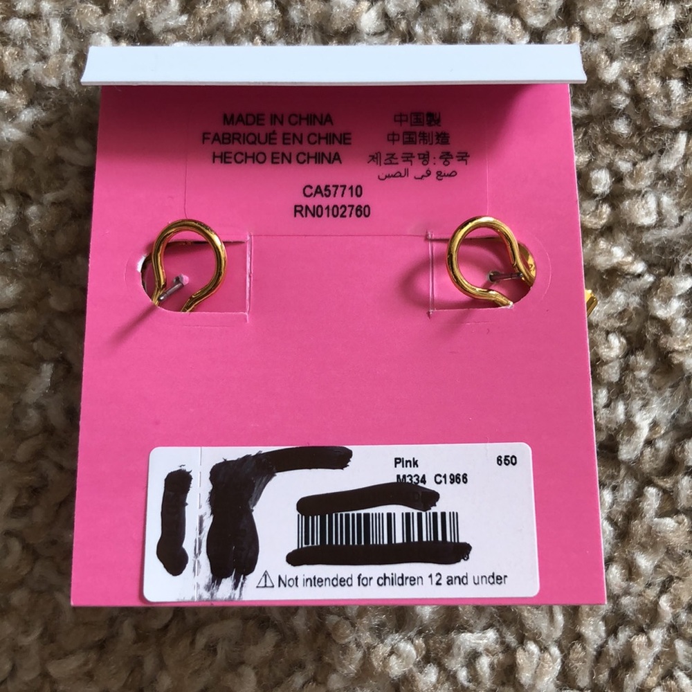 Kate Spade pink glitter heritage spade earrings - Picture 2 of 2